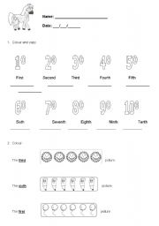 English worksheet: Ordinal numbers