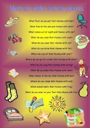 English Worksheet: What rhymes with...?