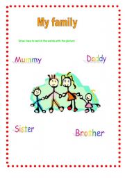 English worksheet: My family