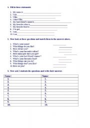 English worksheet: Questions