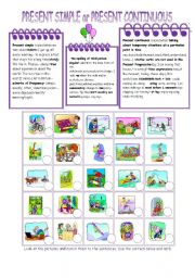 English Worksheet: Present simple or present continuous