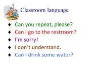 English Worksheet: Classroom language