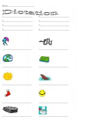English Worksheet: Dictation S