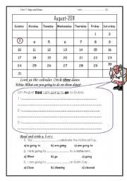 English Worksheet: calendar