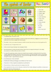 English Worksheet: The symbols of Easter + key
