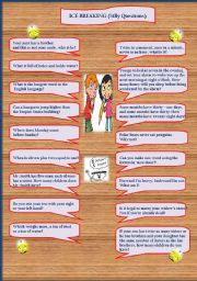 English Worksheet: Ice breaking - silly questions