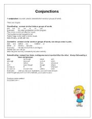 English Worksheet: Grammar practice: CONJUNCTION