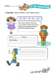 English Worksheet: Describing people