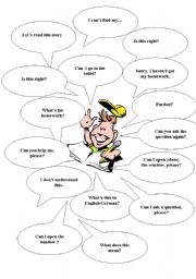 English Worksheet: classroom phrases (pupil)