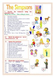 English Worksheet: Possessive case. (The Simpsons)