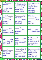 SIGNAL WORDS for 6 VERB TENSES - ESL worksheet by rnrlisa