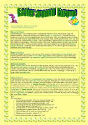 English Worksheet: Easter around Europe-reading comprehension +KEY