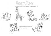 English worksheet: Dear Zoo