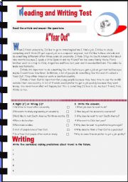 English Worksheet: A 