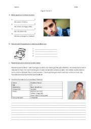 English worksheet: Diagnostic test for 2nd year students