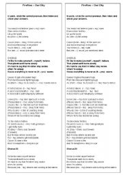 English worksheet: Fireflies - Owl City