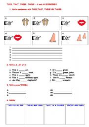 English Worksheet: THIS, THAT, THESE, THOSE - A and AN EXERCISES