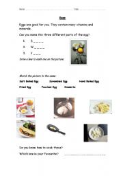 English worksheet: Eggs