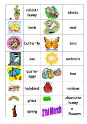 English Worksheet: Spring Easter Dominoes