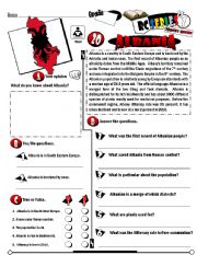 English Worksheet: RC Series_Level 01_Country Edition 21 Albania (Fully Editable+ Key)