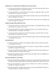 English Worksheet: Questions for Discussion