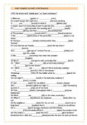 English Worksheet: PAST SIMPLE VS PAST CONTINUOUS
