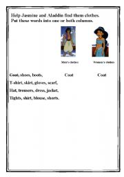 English worksheet: clothes