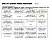 English Worksheet: Spelling Choice Board