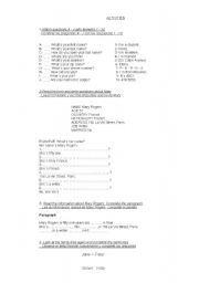 English Worksheet: personal information