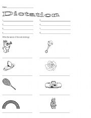 English Worksheet: Dictation R