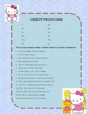 English Worksheet: Object Pronoun