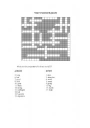 English Worksheet: Crossword for comparatives