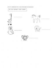 English worksheet: Animals