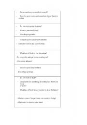 English Worksheet: cards for oral activities or oral exams