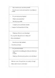 English worksheet: cards for oral activities or oral exams