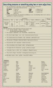 English Worksheet: adjectives