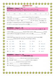 English Worksheet: Grammar Test (general rules)