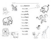 WORKSHEET WITH ANIMALS