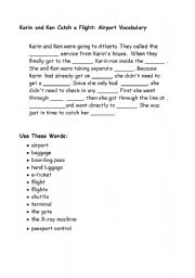 English Worksheet: Airport Vocabulary  cloze exercise