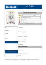 English Worksheet: Facebook persentation worksheet