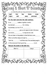 English Worksheet: Long vowel sounds