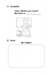 English worksheet: Draw your family