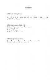 English worksheet: NUMBERS