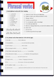 English Worksheet: Get- phrasal verbs