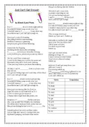 English Worksheet: Just can get enough - Black eye peas