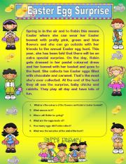 English Worksheet: Comprehension - Easter Egg Surprise