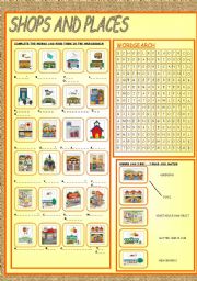 English Worksheet: SHOPS AND PLACES