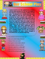 English Worksheet: Comprehension - Our School Play