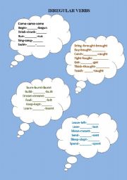 English worksheet: Irregular verbs