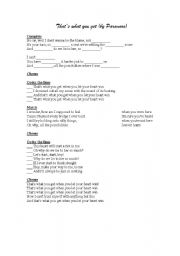English worksheet: Thats what you get (by Paramore)
